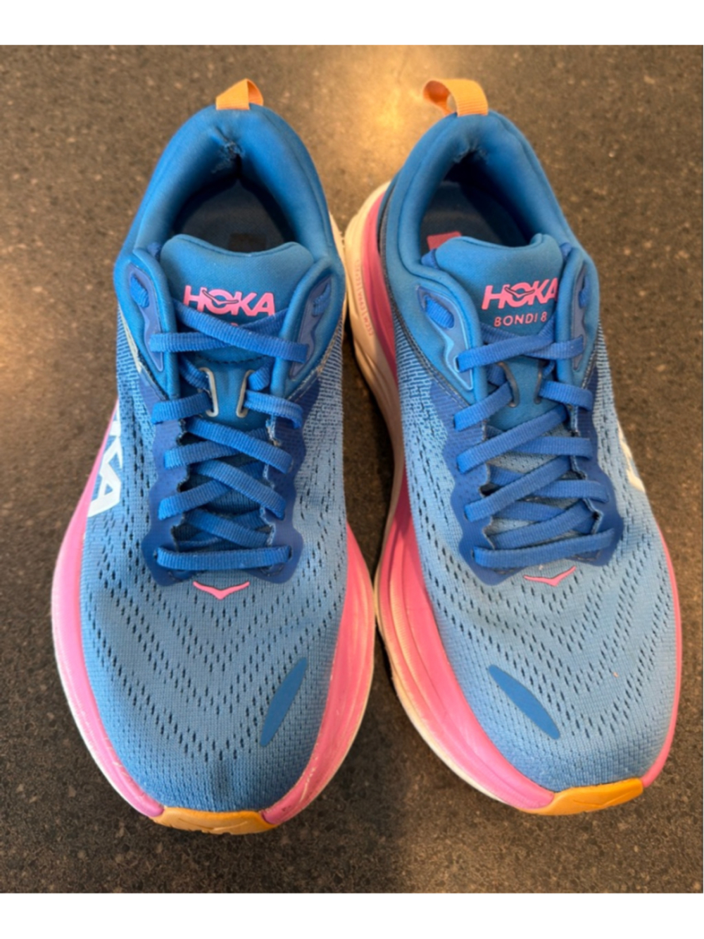 Hoka Bondi 8 Blue Pink Orange Women's Running Shoes Size 6.5 - Picture 12 of 14